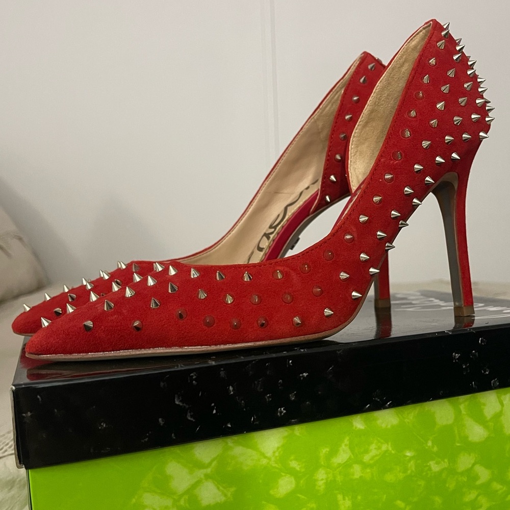 Sam Edelman Hadlee candy red heels with spikes